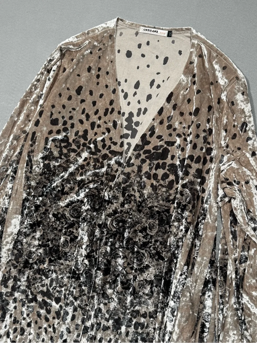 Origami crushed velvet